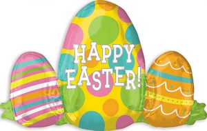 Happy Easter Egg Trio helium shape balloon by Anagram.