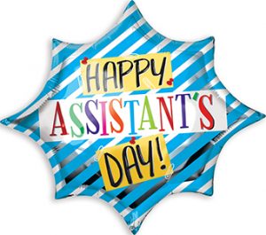 Assistant's Day Blue Stripes balloon by Anagram.