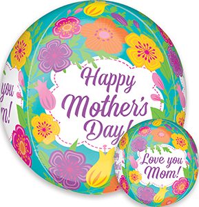 Happy Mother's Day Tropical Flowers Orbz balloon by Anagram.