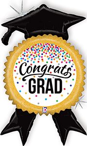 Glittering Grad Ribbon balloon by Betallic.
