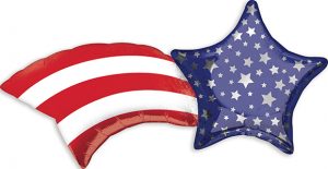 Patriotic Shooting Star balloon by Anagram.