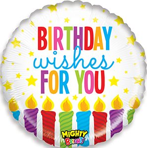 Mighty Bright Birthday Wishes balloon by Betallic.