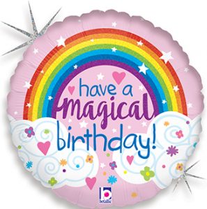 Magical Rainbow Birthday Holographic balloon by Betallic.