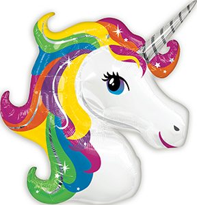 Rainbow Unicorn helium shape balloon by Anagram.