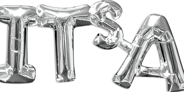 Its A Consumer Inflated Phrase balloon in silver by Anagram.