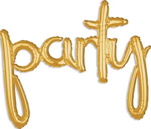 party Consumer Inflated Word balloon in gold by Anagram.