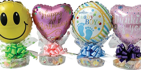 Assorted Mini Candyloons with Gift Tag, Mixed Candy, and 9 inch Balloon 12/pk.