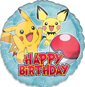 Pokemon Happy Birthday standard size balloon by Anagram. 