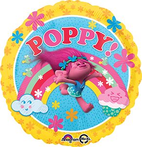 Trolls Poppy standard size balloon by Anagram. 