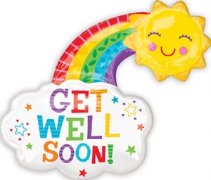 Get Well Happy Rainbow helium shape balloon by Anagram.
