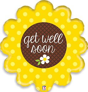 Get Well Sunflower helium shape balloon by Betallic.