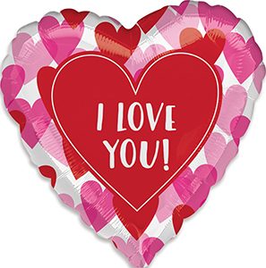 Love Transparent Hearts standard size balloon by Anagram. 