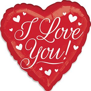Love You White Hearts standard size balloon by Anagram. 