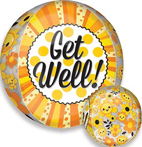 Get Well Happiness Orbz balloon by Anagram.