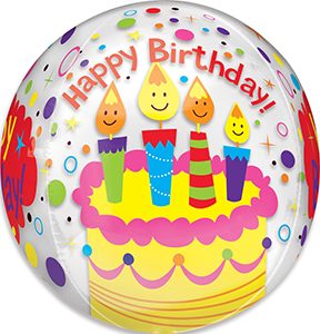 Happy Birthday Candles Confetti balloon Orbz by Anagram.