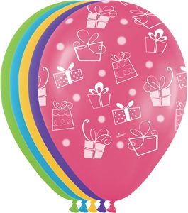 11 inch Presents Assortment of Betallatex Latex printed balloons by Betallic.