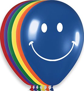 18 inch Smiley Face Crystal Assortment of Betallatex Latex printed balloons by Betallic.