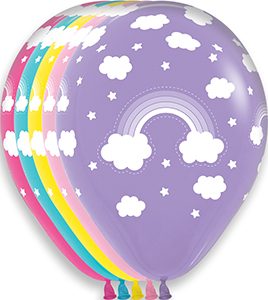 11 inch Magical Rainbow Assortment of Betallatex Latex printed balloons by Betallic.