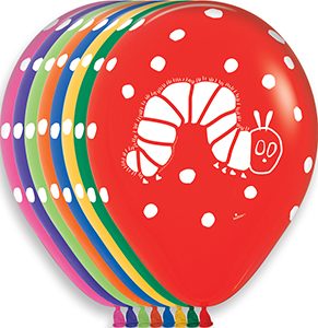 11 inch The Very Hungry Caterpillar Assortment of Betallatex Latex printed balloons by Betallic.
