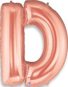 MEGALoons Letter D Rose Gold balloon.