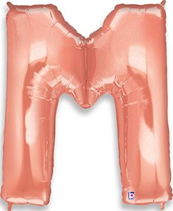 MEGALoons Letter M Rose Gold balloon.
