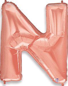 MEGALoons Letter N Rose Gold balloon.