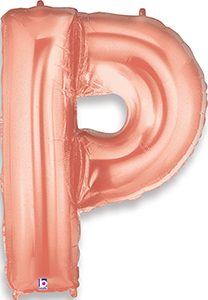 MEGALoons Letter P Rose Gold balloon.