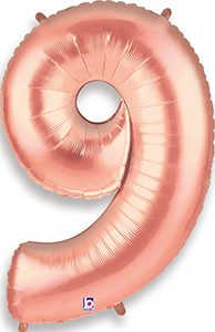 MEGALoons Number 9 Rose Gold balloon.