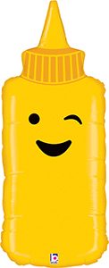 Mustard helium shape balloon by Betallic.