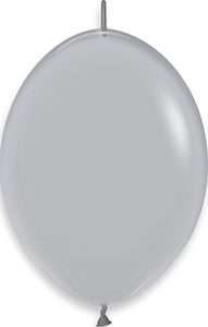 12 inch LINK-O-LOON Deluxe Grey Betallatex balloon.