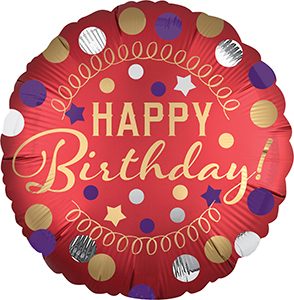 Red Satin Party standard balloon by Anagram.