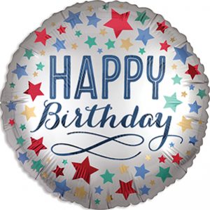 Birthday Satin Stars Satin Luxe balloon by Anagram.