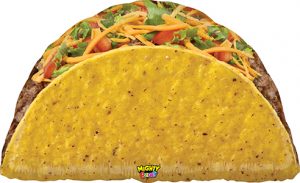Mighty Pics Taco Taco helium shape Mighty Bright balloon by Betallic.