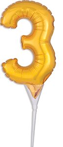 Cake Pick Gold Number Three.