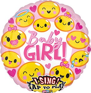 Emoticon Baby Girl Singing Balloon by Anagram.