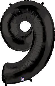 MEGALoons Number 9 Black 40 inch balloon.