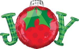 Joy Ornament helium shape balloon by Anagram.