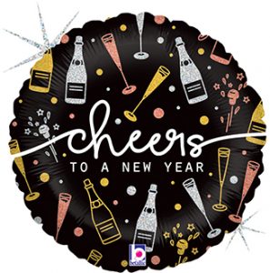 New Year Cheers Holographic balloon by Betallic.
