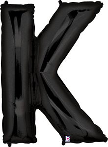 MEGAloons Letter K Black 40 inch balloon.