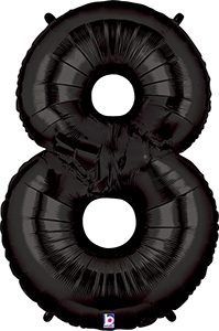 MEGALoons Number 8 Black 40 inch balloon.
