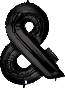 MEGAloons Ampersand & Black 40 inch balloon