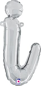 Consumer Inflated Script Letter Lowercase i Silver balloon by Betallic.