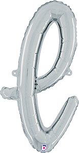 Consumer Inflated Script Letter Lowercase l Silver balloon by Betallic.
