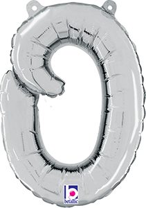 Consumer Inflated Script Letter Lowercase o Silver balloon by Betallic.