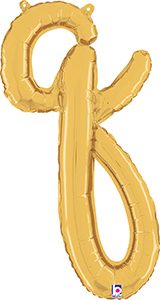 Consumer Inflated Script Letter Lowercase q Gold balloon by Betallic.