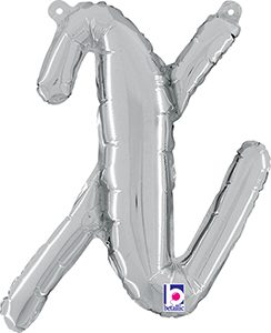 Consumer Inflated Script Letter Lowercase x Silver balloon by Betallic.