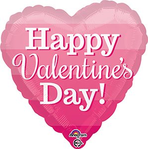 Happy Valentine's Day Ombre Stripes Standard balloon by Anagram.