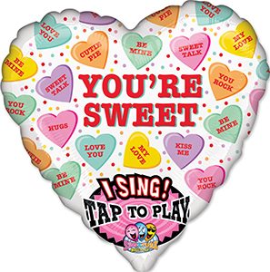 Sweet Candy Hearts Singing balloon by Anagram.