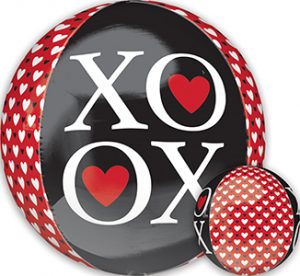 XOXO Hearts Orbz balloon by Anagram.