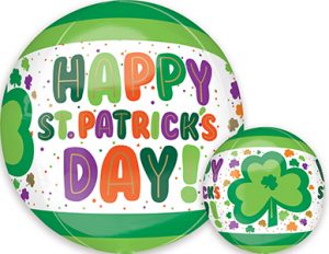 St. Patricks Day Shamrocks Orbz balloon by Anagram.